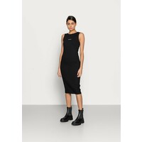 Calvin Klein Jeans RIB ZIP DRESS Sukienka z dżerseju black C1821C088
