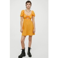 H&M Sukienka z bufiastym rękawem 0963236001 Ciemnożółty