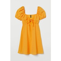 H&M Sukienka z bufiastym rękawem 0963236010 Ciemnożółty