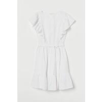 H&M Sukienka z falbanami 0868069001 Biały