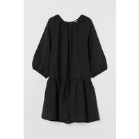 H&M Sukienka z baloniastym rękawem 0915453001 Czarny