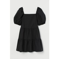 H&M Sukienka z bufiastym rękawem 0905614002 Czarny