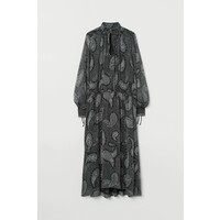 H&M Sukienka z baloniastym rękawem 0942500001 Czarny/Paisley