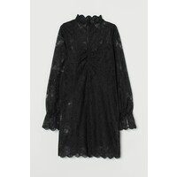 H&M Koronkowa sukienka ze stójką 0921755001 Czarny