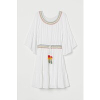 H&M Sukienka z marszczeniem 0861639001 Biały