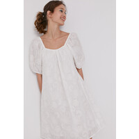 Medicine Sukienka damska z haftem biała RS21-SUD709_00X
