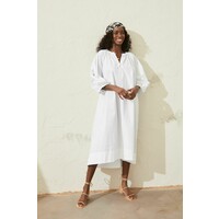 H&M Tunikowa sukienka z bawełny 0930928001 Biały
