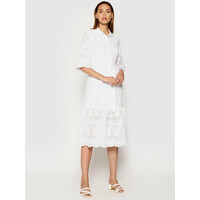 Rinascimento Sukienka letnia CFC0104521003 Biały Regular Fit