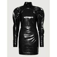 ROTATE Sukienka z imitacji skóry Kim RT452 Czarny Regular Fit