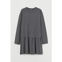 H&M Dżersejowa sukienka z bawełny 0890021002 Ciemnoszary