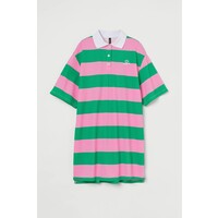 H&M Sukienka oversize - 0992971002 Różowy/Zielone paski