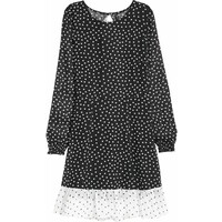 H&M Szyfonowa sukienka we wzory 0591444006 Czarny/Białe kropki