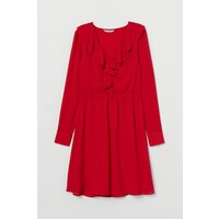H&M Szyfonowa sukienka 0807922001 Czerwony