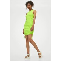 H&M Sukienka z dżerseju w prążki 0963242001 Neonowozielony