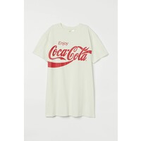 H&M Sukienka T-shirtowa 0929268004 Biały/Coca-Cola