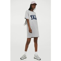 H&M Sukienka T-shirtowa 0929268010 Szary melanż/Yale