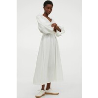 H&M Kreszowana sukienka tunikowa 0930963002 Biały