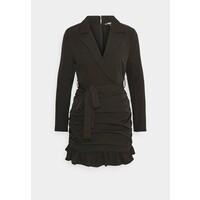 Missguided Petite RUCHED FRILL BLAZER DRESS Sukienka koktajlowa black M0V21C0GW
