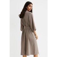 H&M Kopertowa sukienka z bawełny 0992548002 Ciemnobeżowy