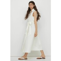H&M Kopertowa sukienka z bawełny 0975684001 Biały