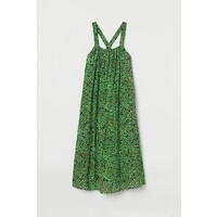H&M Bawełniana sukienka trapezowa 0895451001 Zielony/Panterka