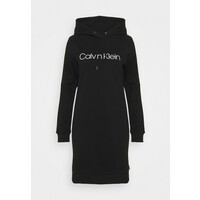 Calvin Klein CORE LOGO HOODIE DRESS Sukienka z dżerseju black 6CA21C04E