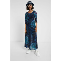 Desigual Długa sukienka z wiskozy z efektem tie-dye 19WWVKXH4159