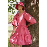 Medicine Sukienka damska z bawełny z recyklingu różowa RW21-SUD116_30X