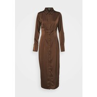 Missguided Tall SLIM FIT MIDI SHIRT DRESS Sukienka koszulowa chocolate MIG21C0EC
