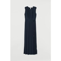 H&M Długa sukienka plisowana 0783553004 Ciemnoniebieski