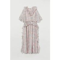 H&M Sukienka z falbanami 0871867001 Różowy/Srebrzysty wzór