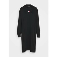 Tommy Jeans LONGLINE HOODIE BADGE DRESS Sukienka letnia black TOB21C05K