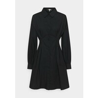 Missguided Tall TALL POPLIN PLEATED WAIST DRESS Sukienka koszulowa black MIG21C09W