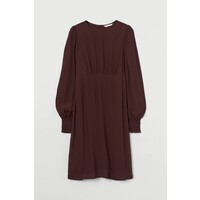 H&M MAMA Sukienka z bufkami 0903569003 Burgundowy