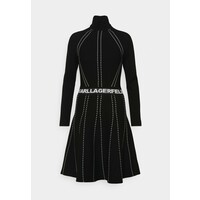 KARL LAGERFELD CONTRAST DRESS Sukienka dzianinowa black K4821C044