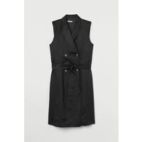 H&M Sukienka żakietowa bez rękawów 0968800001 Czarny