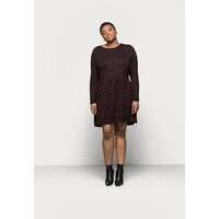 Even&Odd Curvy Sukienka z dżerseju black/red EVB21C01X