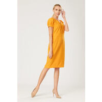 Quiosque Pomarańczowa sukienka z krótkim rękawem 4NX026400