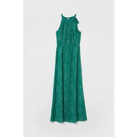 H&M Długa sukienka z kokardą 0766785002 Zielony