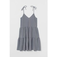 H&M Dżersejowa sukienka w serek 0873604005 Ciemnoniebieski/Białe paski