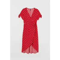 H&M H&M+ Kopertowa sukienka 0733917002 Czerwony/Białe kropki