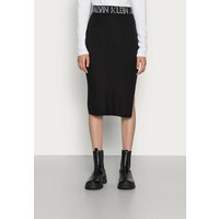 Calvin Klein Jeans LOGO WAISTBAND SKIRT Spódnica ołówkowa black C1821B04M