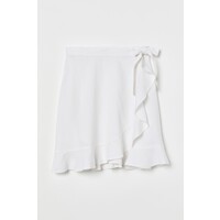 H&M Kopertowa spódnica z lnem 0884771003 Biały