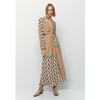Massimo Dutti MIT PRINT Długa sukienka light brown M3I21C0JI-O11
