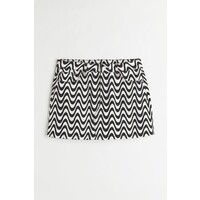 H&M Krótka spódnica z diagonalu - 1045047001 Czarny/Wzór