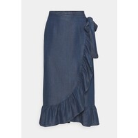 ONLY Tall ONLSOFIA WRAP MEDI SKIRT Spódnica ołówkowa dark blue denim OND21B01O-K11