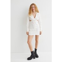 H&M Popelinowa sukienka z bawełny 1036207005 Biały