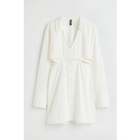 H&M Popelinowa sukienka z bawełny - 1036207005 Biały