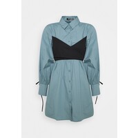 Missguided TIE WRAP DETAIL DRESS Sukienka koszulowa baby blue M0Q21C1UE-K11