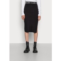 Calvin Klein Jeans LOGO WAISTBAND SKIRT Spódnica ołówkowa black C1821B04M-Q11
